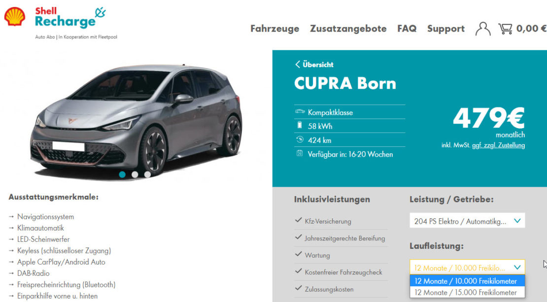 CUPRA Born Shell Recharge